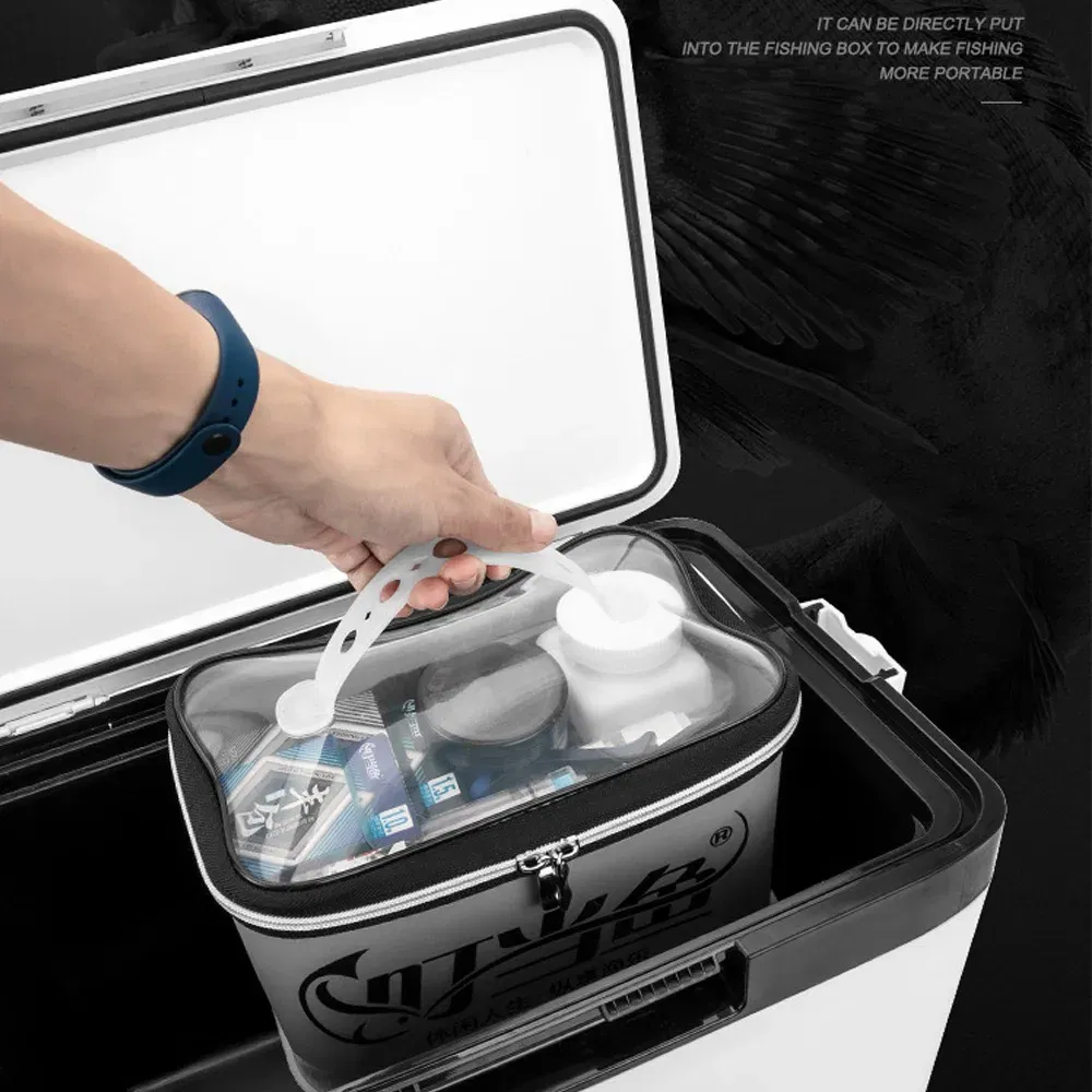Color: Red - Multifunction EVA Fishing Bag Box Folding Live Fish Bucket 4L 6L 10L 14L Water Container Bags Fishing Tackle Tools Storage Case