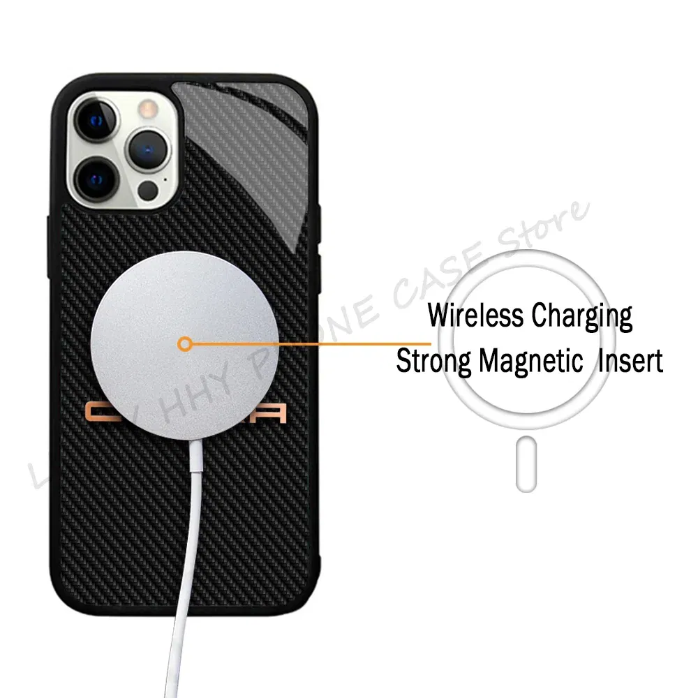 Color: Beige, Material: Genuine Leather - Cool Phone Case Phone Case Strong Magnetic Cupra Racing for IPhone 15 14 13 Pro Max 11 12 Mini for Magsafe
