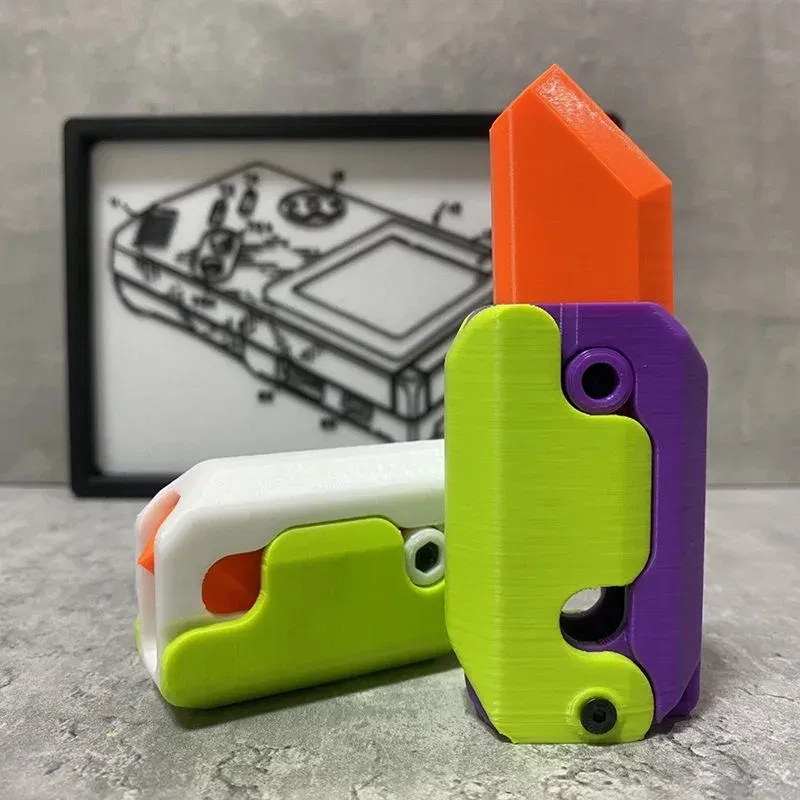 Color: black, Ships From: CHINA - Gravity Folding Claw Knife Radish Knife 3d Printing Gravity Knife Small Radish Knife Push Card Decompression Fidget  Mini Toy