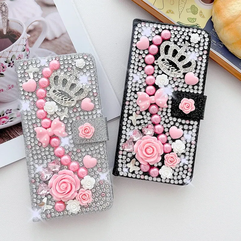 Color: PURPLE, Material: Silicon - Wallet Glitter Case For Samsung Galaxy S24 FE S23 Ultra S22 Plus S21 S20 A13 A14 A15 A16 A53 A54 A55 A34 Flip Luxury Leather