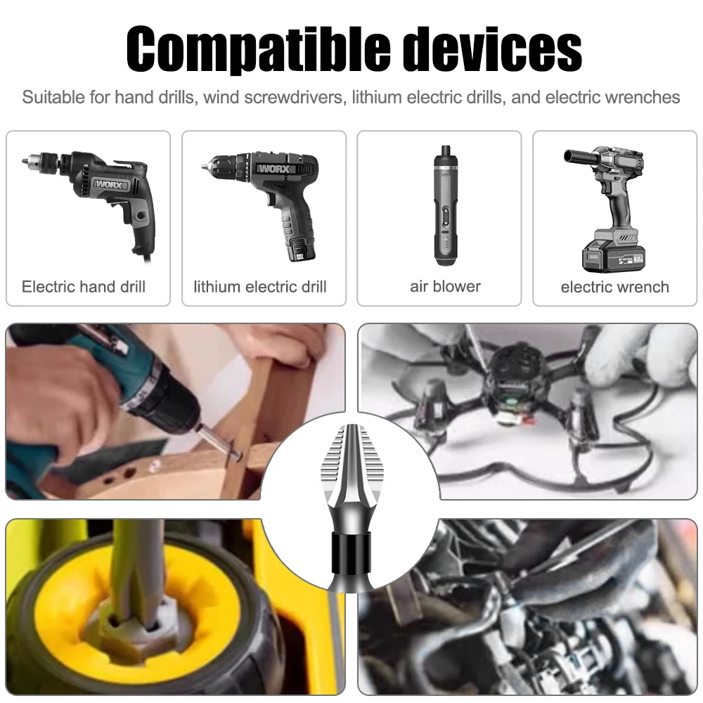 Color: Rose Red - K5 Non-slip High Hardness Bit S2 Strong Magnetic 5A Black Non-slip Cross Head Electric Drill Electric Screwdriver Bit