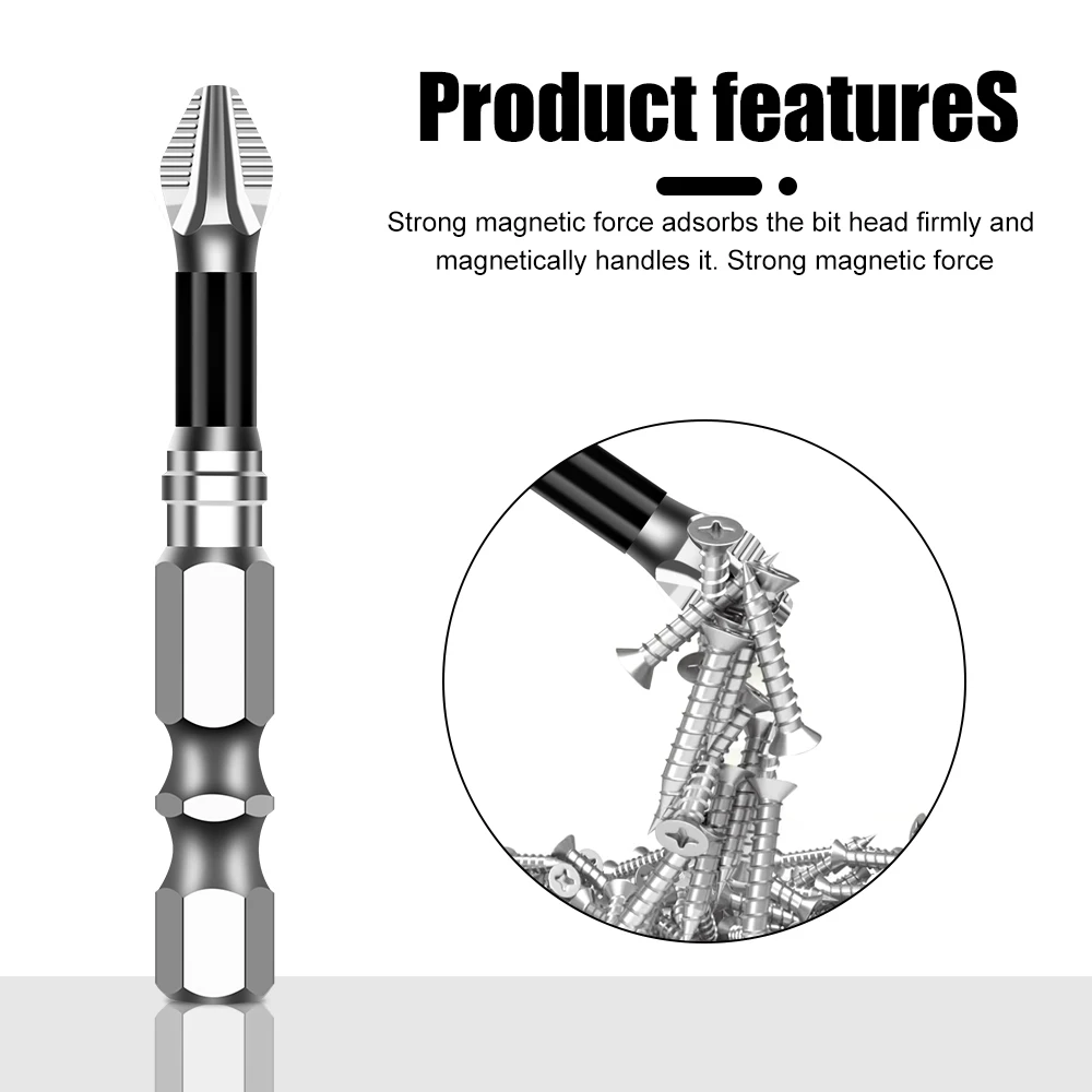 Color: Rose Red - K5 Non-slip High Hardness Bit S2 Strong Magnetic 5A Black Non-slip Cross Head Electric Drill Electric Screwdriver Bit