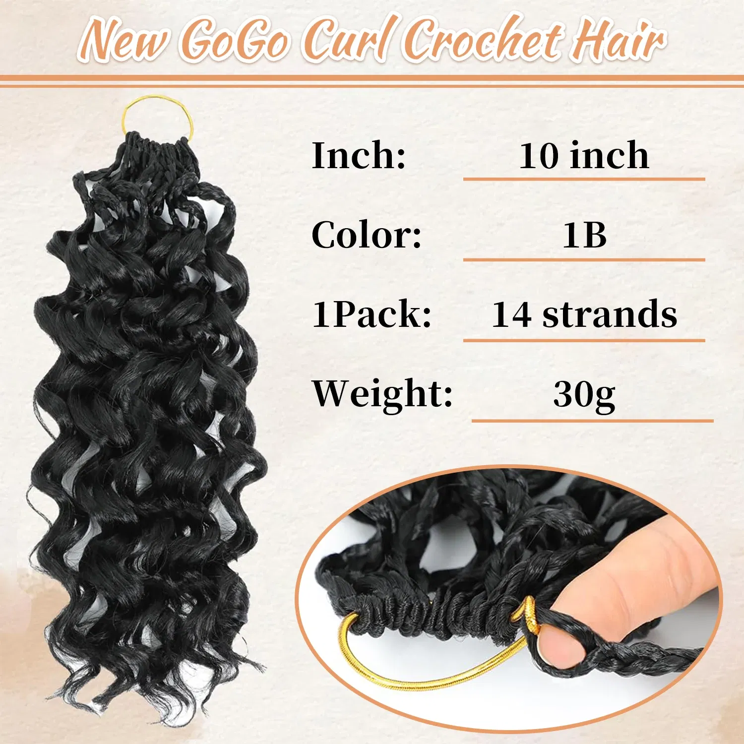 Color: #27, Stretched Length: 10inches, Bulk Buy: 8Pcs/Lot - Box Gogo Curl Crochet Hair for Black Women Pre looped Short Ocean Wave Crochet Hair Water Wave Beach Curl Crochet Braiding Hair