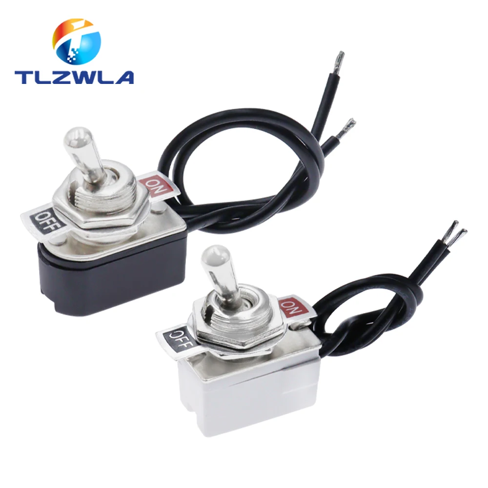Color: black - AC 3A 250V 6A 125V On/Off Prewired Standard Toggle Switch With Wire Cable KNS-1 SPST Contacts Switch Electrical Equipment