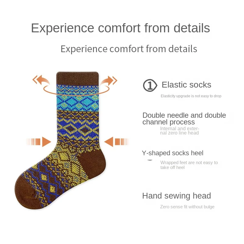 Color: Gold, Size: 10-12T - Three Pairs of Spring and Autumn New Children's Double Needle Double Road Boneless Zero Line Combed Cotton Comfortable Socks