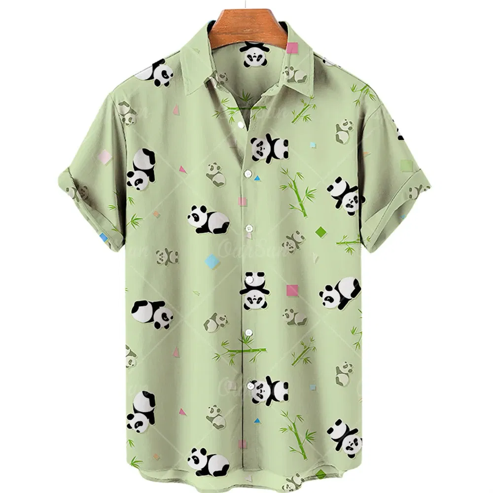 Color: Dark Grey, Size: XXL - Duck 3d Print Shirts Men Fashion Hawaiian Shirt Short Sleeve Casual Beach Shirts Boys Single-Breasted Blouse Men's Clothing