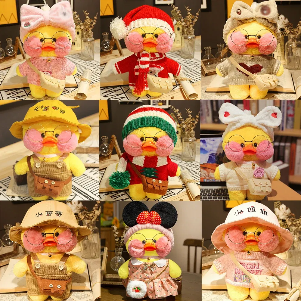 Color: VIOLET/?«?—?…°, Height: 11cm-30cm - 30cm Cute LaLafanfan Cafe Duck Plush Toy Kawaii LaLafanfan Duck Doll Soft Stuffed Animal Plush Pillow Birthday Gifts for Kids