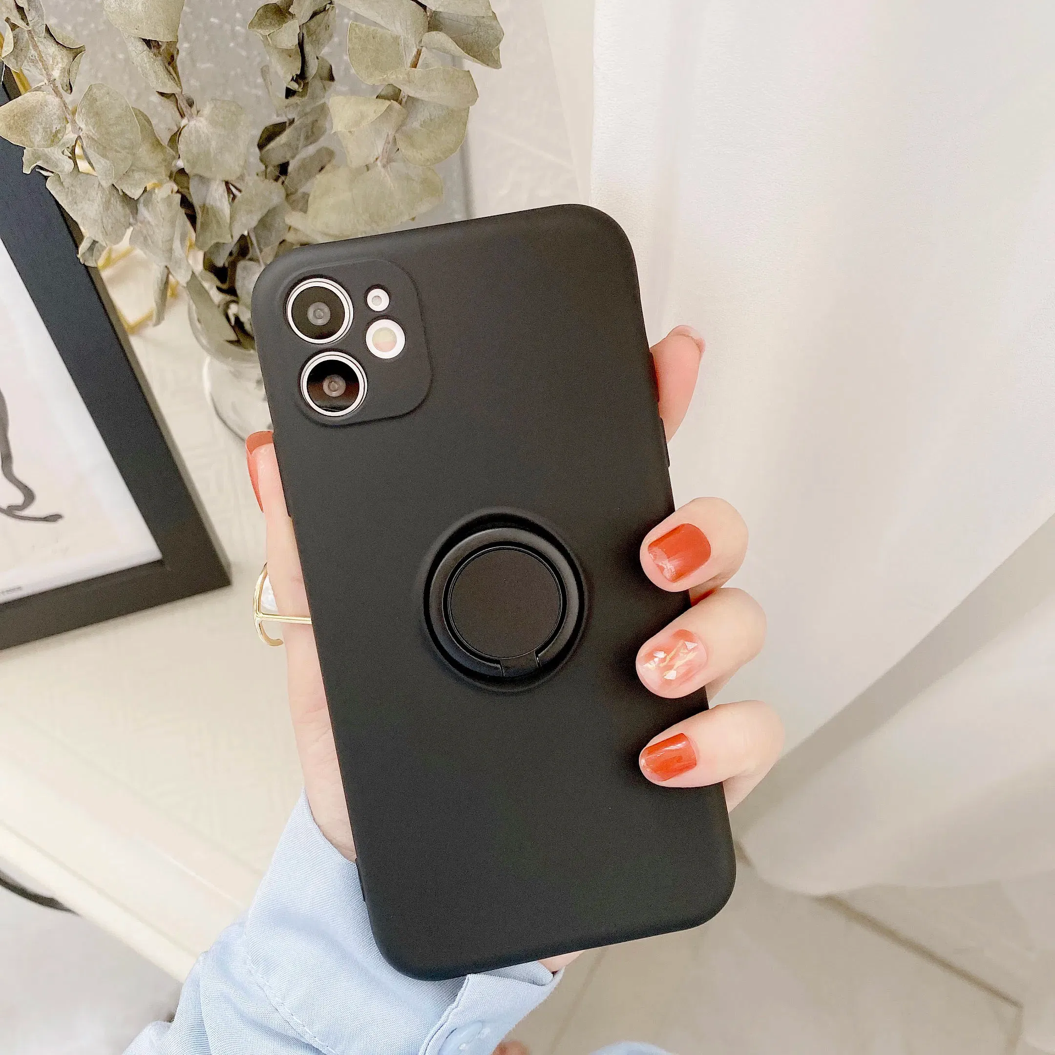 Color: black, Ships From: CHINA, Material: Carbon Fiber - With Ring Holder Phone Case For Samsung Galaxy S25 Ultra S24 S23 S22 S21 Plus A13 A52 A53 A54 TPU Soft Back Cover