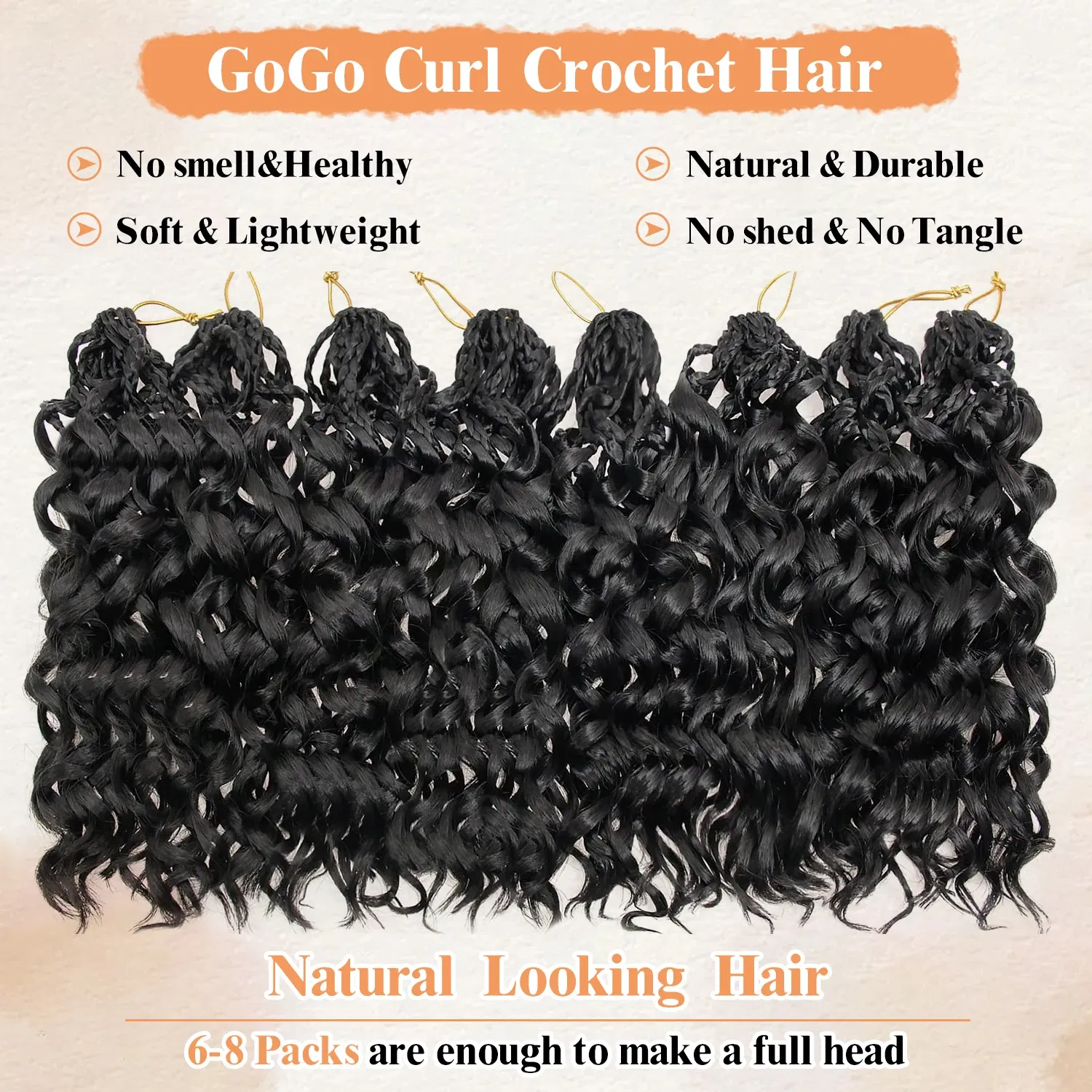 Color: #27, Stretched Length: 12inches, Bulk Buy: 8Pcs/Lot - Box Gogo Curl Crochet Hair for Black Women Pre looped Short Ocean Wave Crochet Hair Water Wave Beach Curl Crochet Braiding Hair