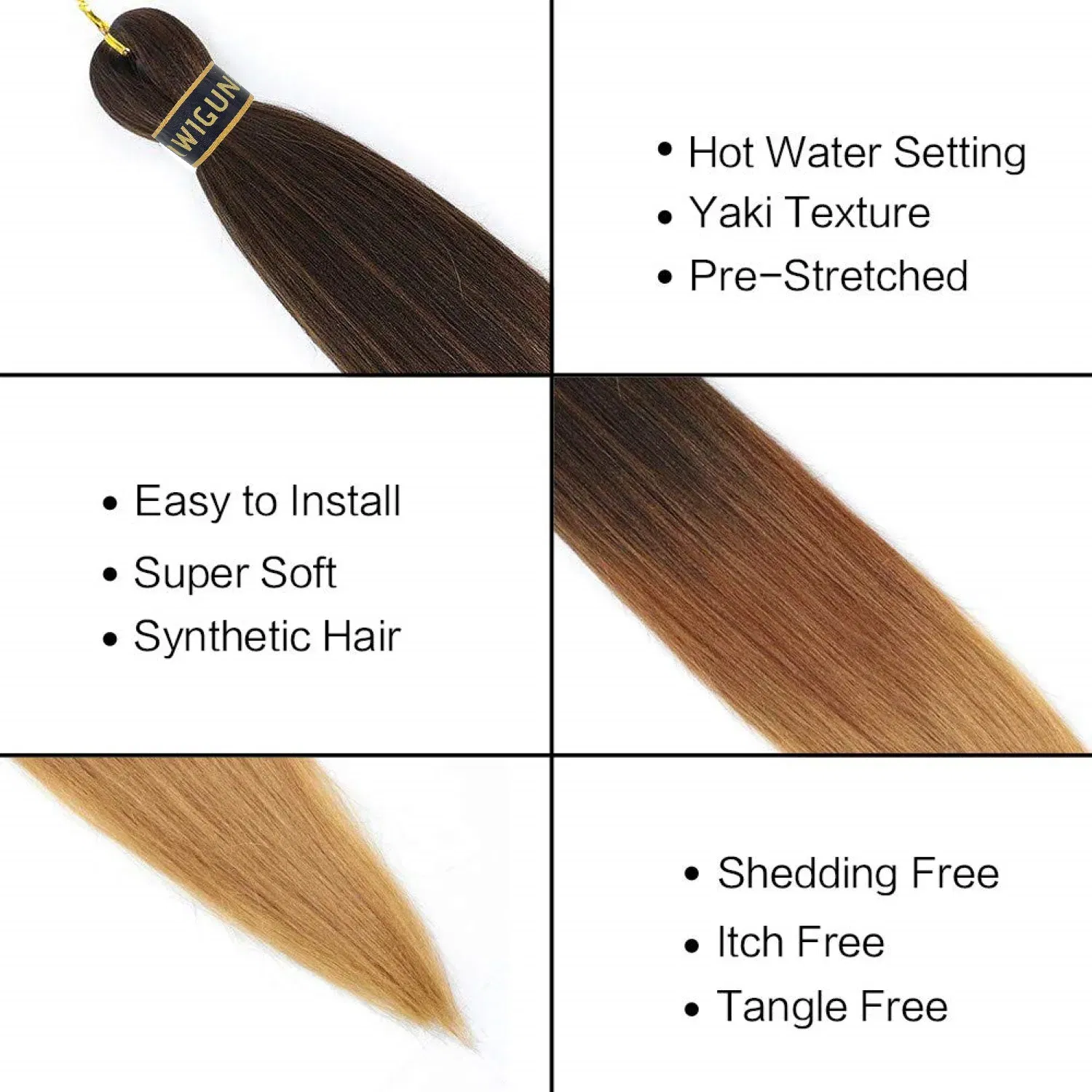 Color: P4/613, Stretched Length: 26inches, Bulk Buy: 1Pcs/Lot - Kanekalon 26inch Hot Water Set Pre Stretched Jumbo Braiding Hair Box Twist Braids Synthetic Hair Extensions For Women Soft Yaki