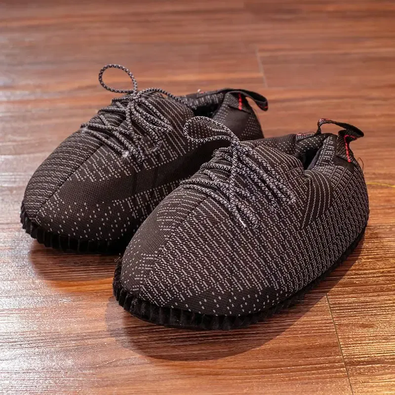 Color: Orange, Shoe Size: 19.5 - Unisex Winter Warm Home Slippers Women/Men Slides Striped House Sliders Lady Shoes Female One Size 36-44 Ladies Slipper