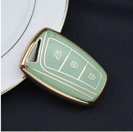 Color Name: multi - For Hyundai Grandeur HG Sedan Genesis G80 Santa Fe 3DM Grand SantaFe 2018 IX45 EQUUS Azera TPU Remote Key Case Cover Holder