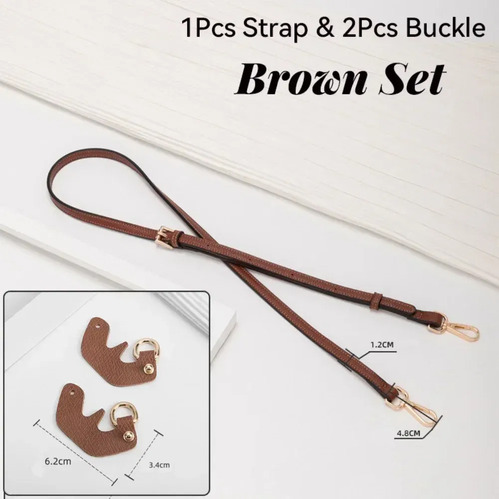 Color: Rose Gold - 1 Set Bag Strap For Longchamp Mini Punch-free Genuine Leather Shoulder Strap Set Transformation Crossbody Strap Bag Accessories