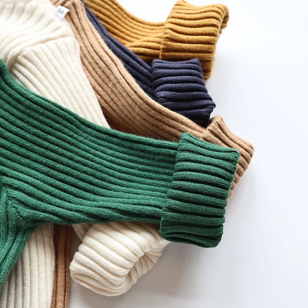 Color: SKY BLUE, Kid Size: 3T - MILANCEL Autumn Soft Tight Unisex Kids Knitwear Sweaters Solid Multi Color Girls Sweater Brief Boys Pullover Turtleneck Outwear
