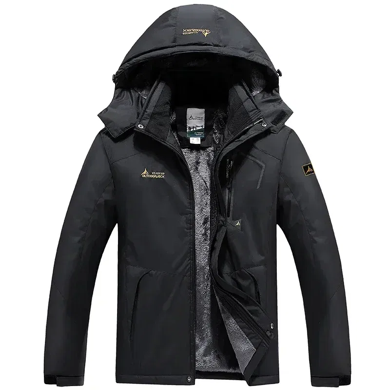 Color: Blue, Size: M - Autumn Winter Men's Windbreaker Waterproof and Warm Outdoor Hiking and Fishing Multi Pocket Wear-resistant Thick Jacket Men Coat