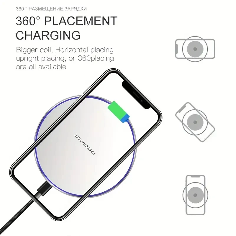Color: GRAY - 30W Wireless Charger For iPhone 15 14 13 12 X Pro Max Induction Fast Charging Pad Dock Station For Samsung S23 S22 Xiaomi Huawei