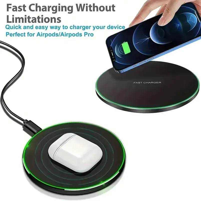 Color: GRAY - 30W Wireless Charger For iPhone 15 14 13 12 X Pro Max Induction Fast Charging Pad Dock Station For Samsung S23 S22 Xiaomi Huawei