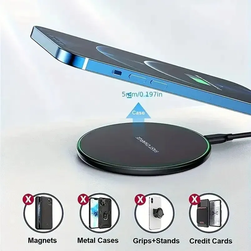 Color: GRAY - 30W Wireless Charger For iPhone 15 14 13 12 X Pro Max Induction Fast Charging Pad Dock Station For Samsung S23 S22 Xiaomi Huawei