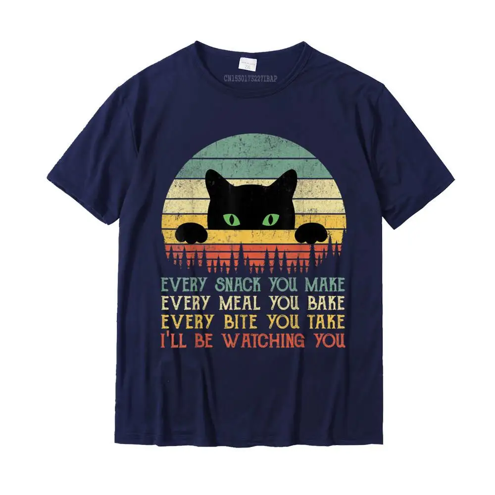 Color: black, Size: XXL - Every Snack You Make Cat Funny Cat Mom Cat Mama Cat Dad T-Shirt Cotton T Shirts For Men Custom T Shirt Rife Printed