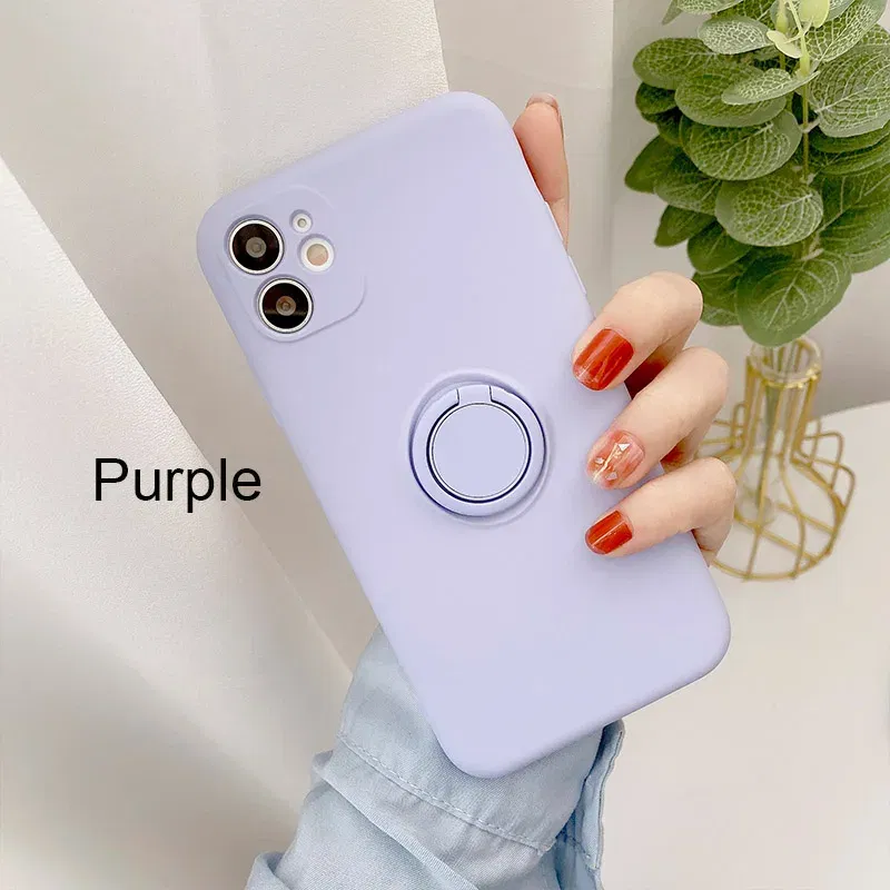Color: SKY BLUE, Ships From: CHINA, Material: PP - With Ring Holder Phone Case For Samsung Galaxy S25 Ultra S24 S23 S22 S21 Plus A13 A52 A53 A54 TPU Soft Back Cover