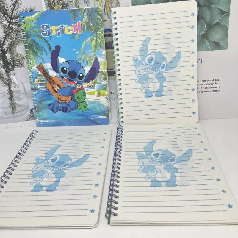 Color: Brown - Disney Stitch Notebook Cute Cartoon Anime Students Notepad Kids Diary Fashion Stationery Learning Supplies Kawaii Holiday Gifts