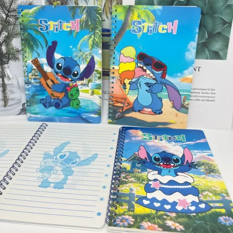 Color: Brown - Disney Stitch Notebook Cute Cartoon Anime Students Notepad Kids Diary Fashion Stationery Learning Supplies Kawaii Holiday Gifts