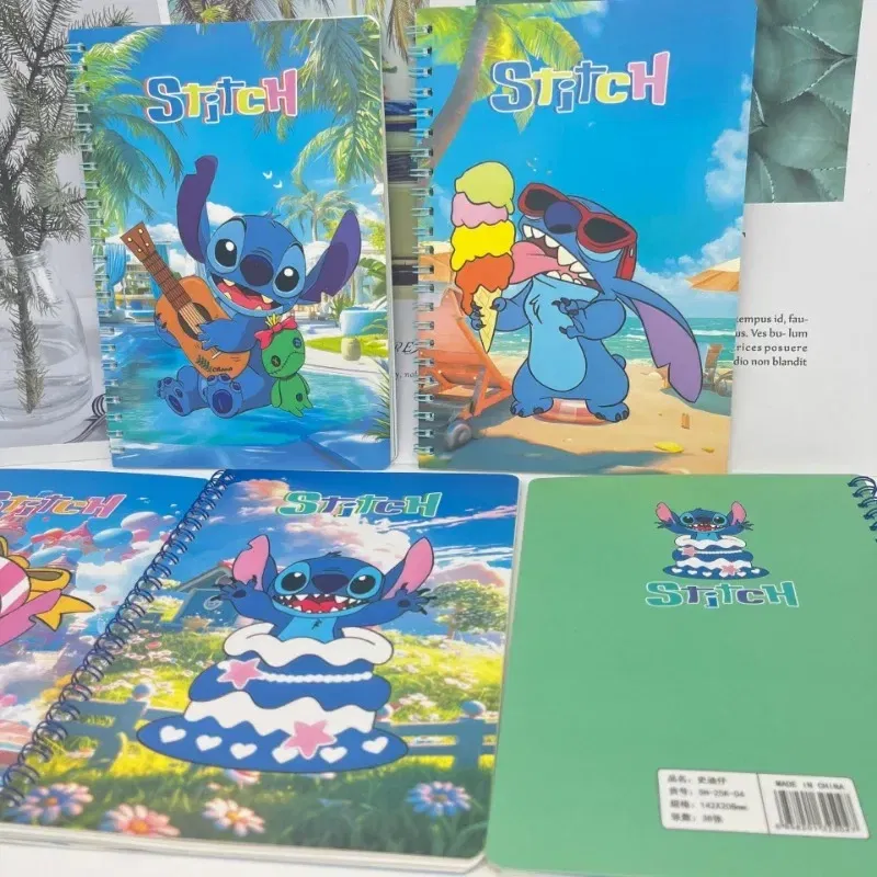 Color: Brown - Disney Stitch Notebook Cute Cartoon Anime Students Notepad Kids Diary Fashion Stationery Learning Supplies Kawaii Holiday Gifts