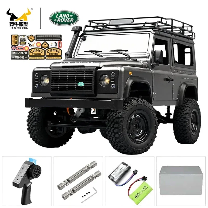 Color: GRAY - MN MN82 1:12 Retro Rc Car With LED Lights Full-scale Simulation LC79 Professional 4WD Remote Control Pickup RC Truck Model Toys