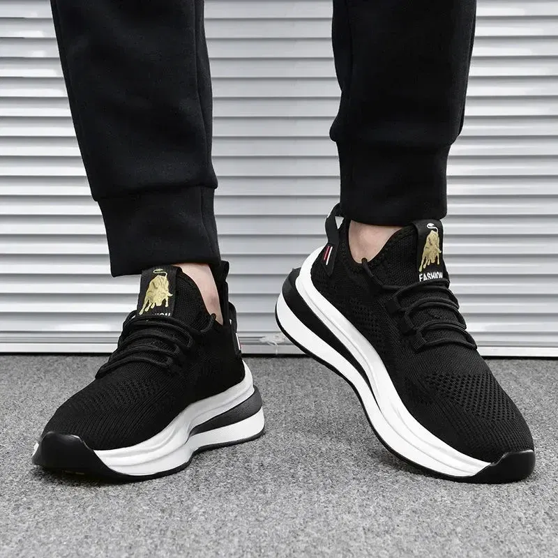 Color: Blue, Shoe Size: 39 - 2024 Men's Sports and Casual Shoes Summer Fashion New Shoes Round Toe Black Spring Men's Shoes