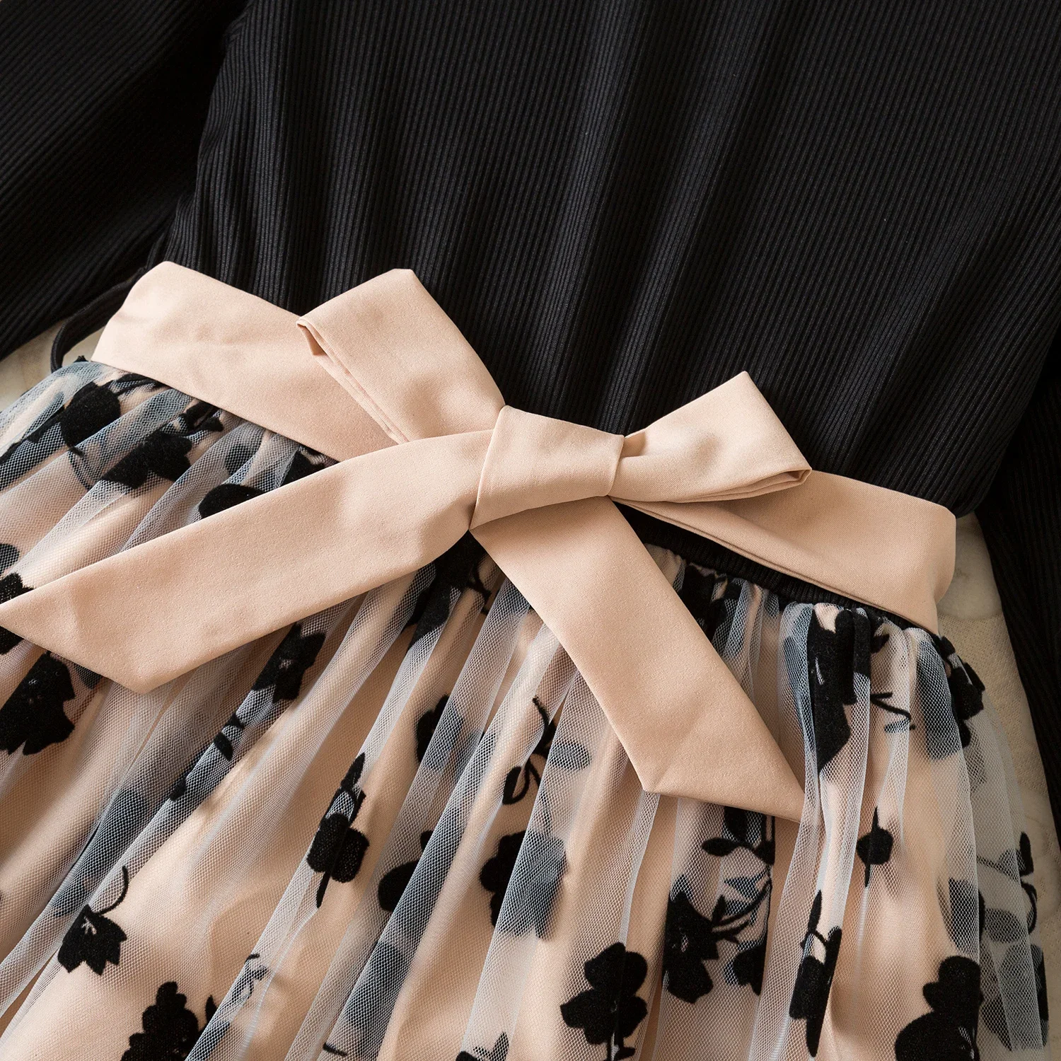 Color: Brown, Kid Size: 4T - Spring Autumn Full Sleeve Dress for Girls 3 to 8 Yrs Flower Girl Dress Children's Casual Clothing New Long Seelve Princess Dress