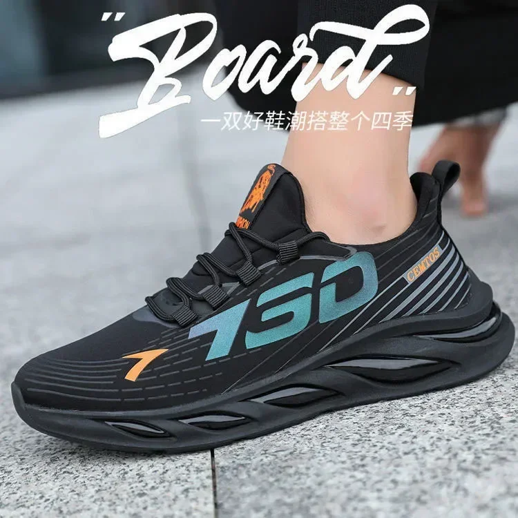 Color: Blue, Shoe Size: 42 - 2024 Men's Sports and Casual Shoes Summer Fashion New Shoes Round Toe Black Spring Men's Shoes
