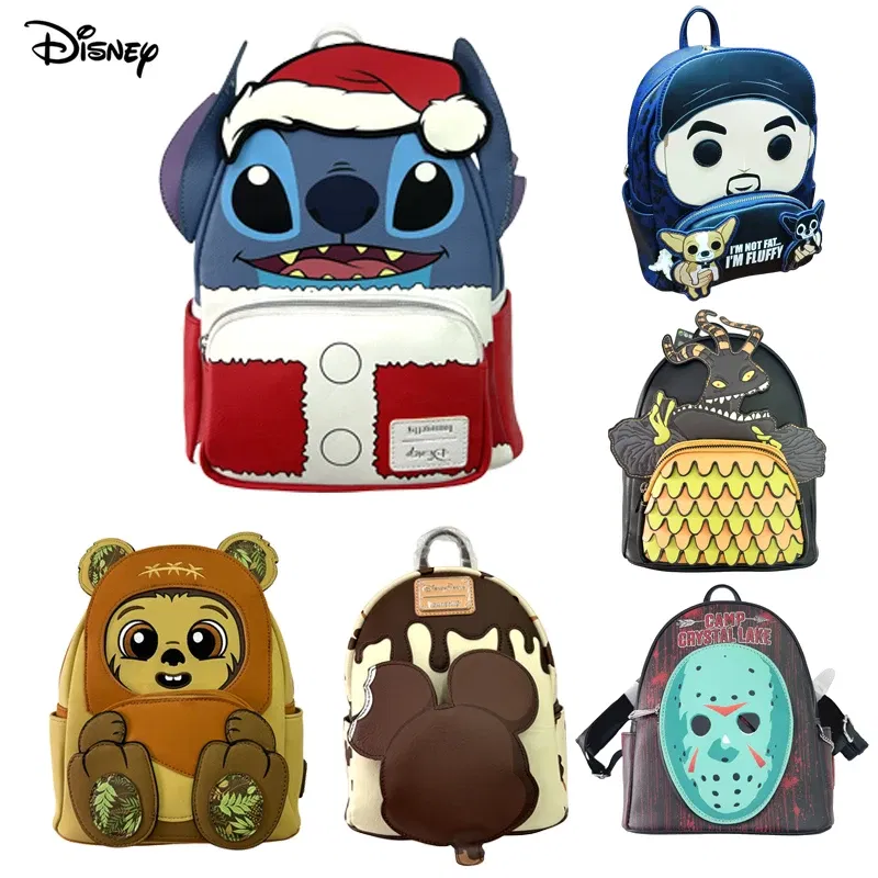 Color: Chocolate Color - New Original Disney Mickey Mouse Pu Leather Women's Backpack Boo Mike Sully Cosplay Leisure Travel Bag Mini Children's Schoolbag