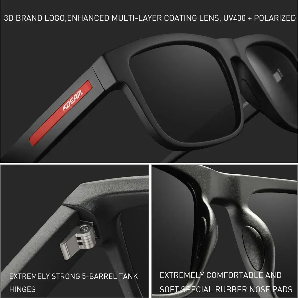 Lenses Color: Silver, Frame Color: black - 2024 KDEAM New Polarized Sunglasses For Men Women UV400 Protection Lens Driving Fishing Eyewear