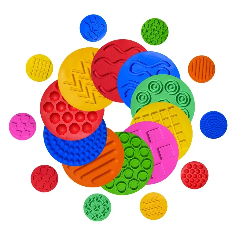 Color: Red - Children's Tactile Sensory Training Mat Acupressure Pad Foot Massage Mat Children's Baby Acupressure Pad Toe Pressure Pad
