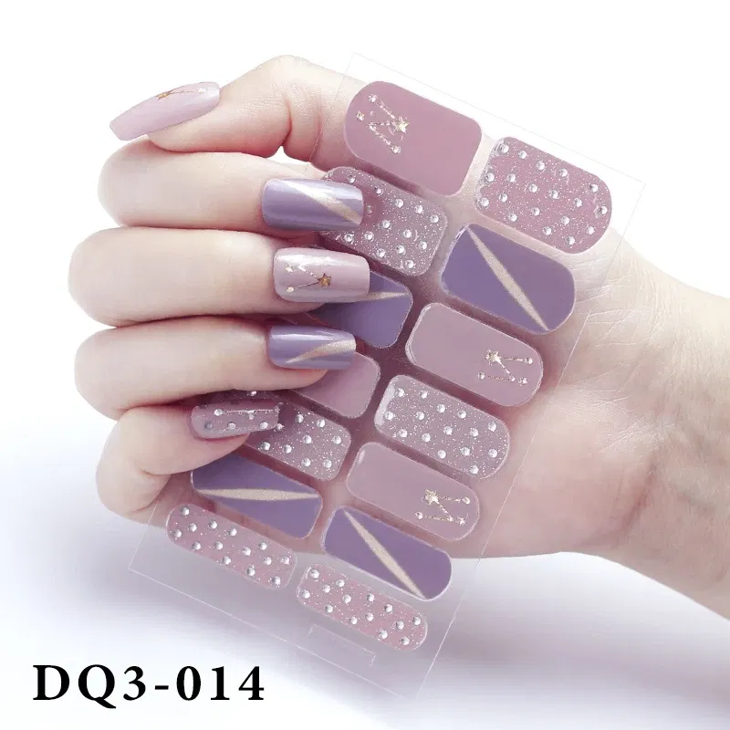 Color: Chocolate - Purpel Nail Stickers Full Cover Nail Polish Stickers for Women Full Beauty Manicure Decals High Quality Stickers for Nails Art