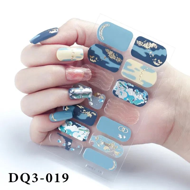 Color: Chocolate - Purpel Nail Stickers Full Cover Nail Polish Stickers for Women Full Beauty Manicure Decals High Quality Stickers for Nails Art