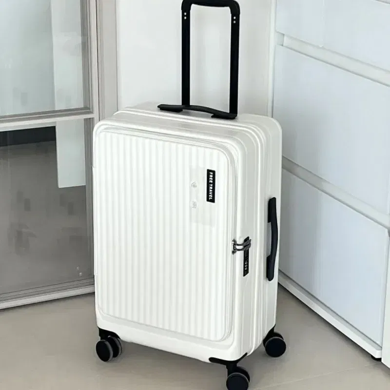 Color: Blue, Luggage Size: 16Inches 400mm, Ships From: CHINA - 2025 New 20-inch PC Hard Shell Lightweight Roller Travel Expandable Multifunctional Front Opening Suitcase Cabin Trolley Case