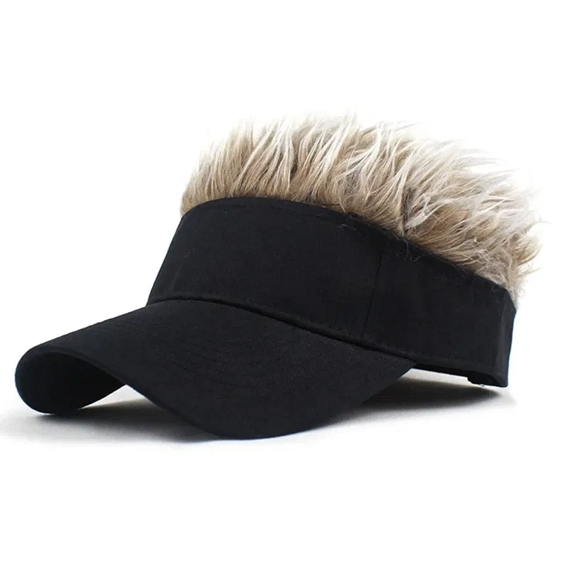 Color: GRAY, Size: One Size - 2023 Men Women Baseball Cap With Spiked Hairs Wig Hat  Spiked Wigs Casual Unisex Sunshade Adjustable Sun Visor