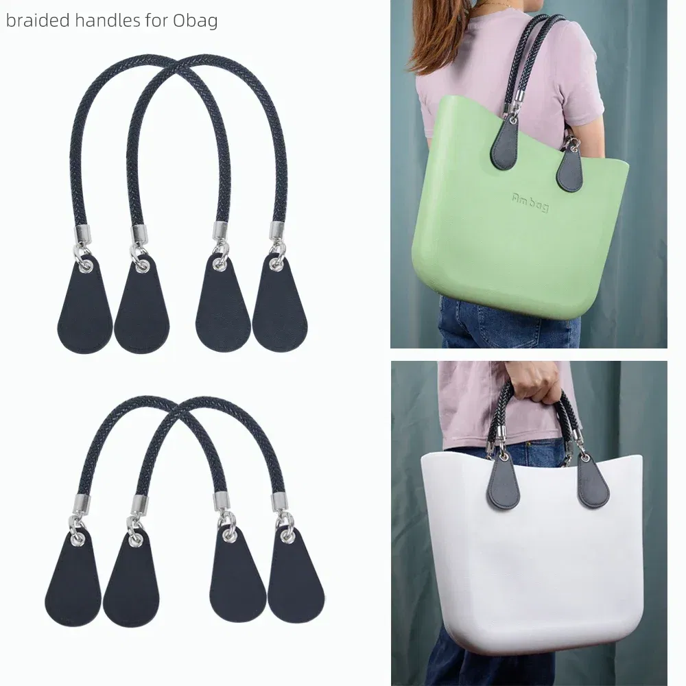 Color: Khaki, Ships From: CHINA - 2025 Obag PU Woven braided leather Rope Handles strap belt for O Bag accessoires Tote Bag  Women's Bag Accessories