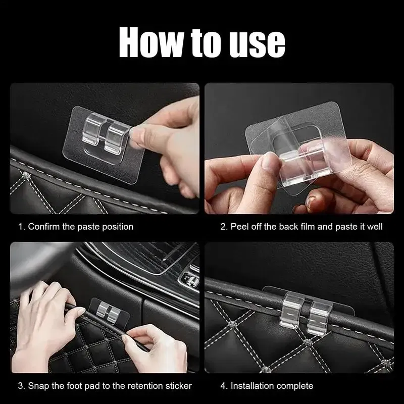 Ships From: CHINA, Color Name: PURPLE - Car Floor Mat Clips Self Adhesive Invisible Non-Slip Carpet Clips Universal Mat Fasteners For Prevent Displacement Portable