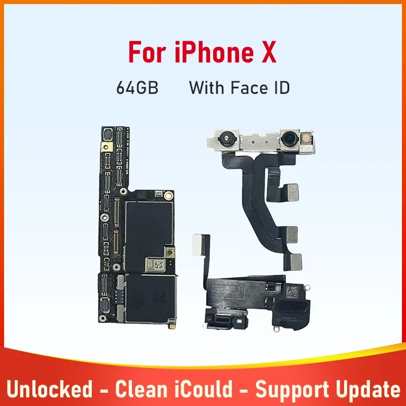 Color: green, Ships From: CHINA - Top Tested Motherboard for iPhone X XR XS Max 64g 128g 256g Unlocked Mainboard With Face ID Cleaned Logic Board