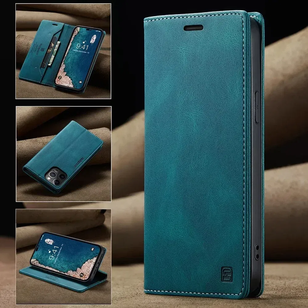 Color: Blue, Material: PU - Leather Cases for IPhone 16 15 14 13 12 11 Pro Max XR XS Max 8 7 6s Plus SE 2022 2020 Wallet Folio Flip Cover Rfid Blocking