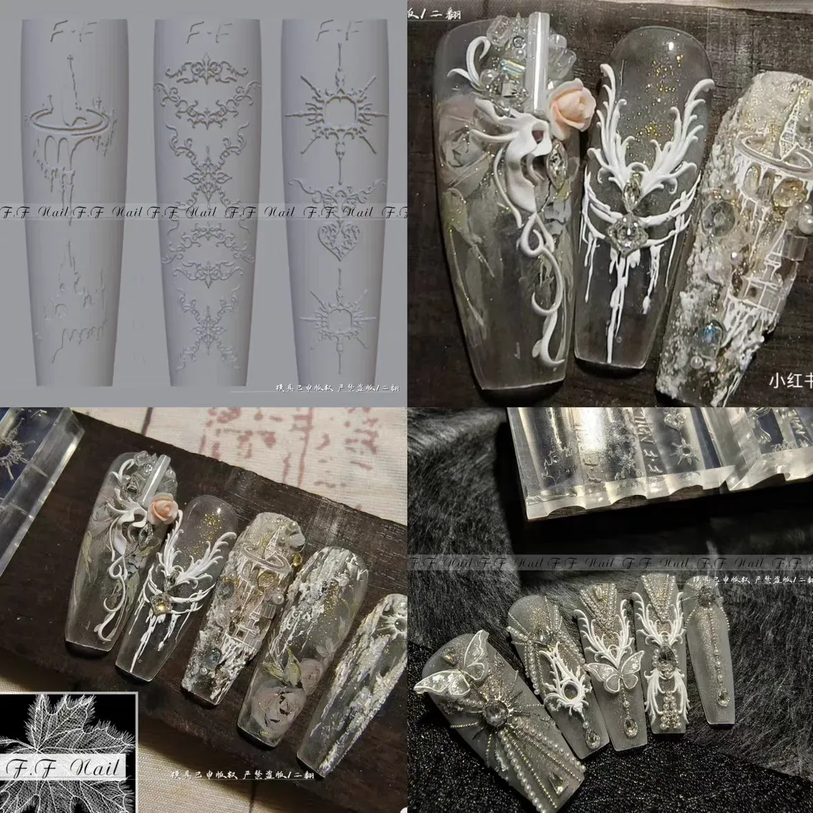 Color: Peru - 1pc  Snake Flamingo Jellyfish Dragon Dtream 3D Acrylic Mold  Nail Art DIY  Silicone  Nail Art Templates Nails Mold