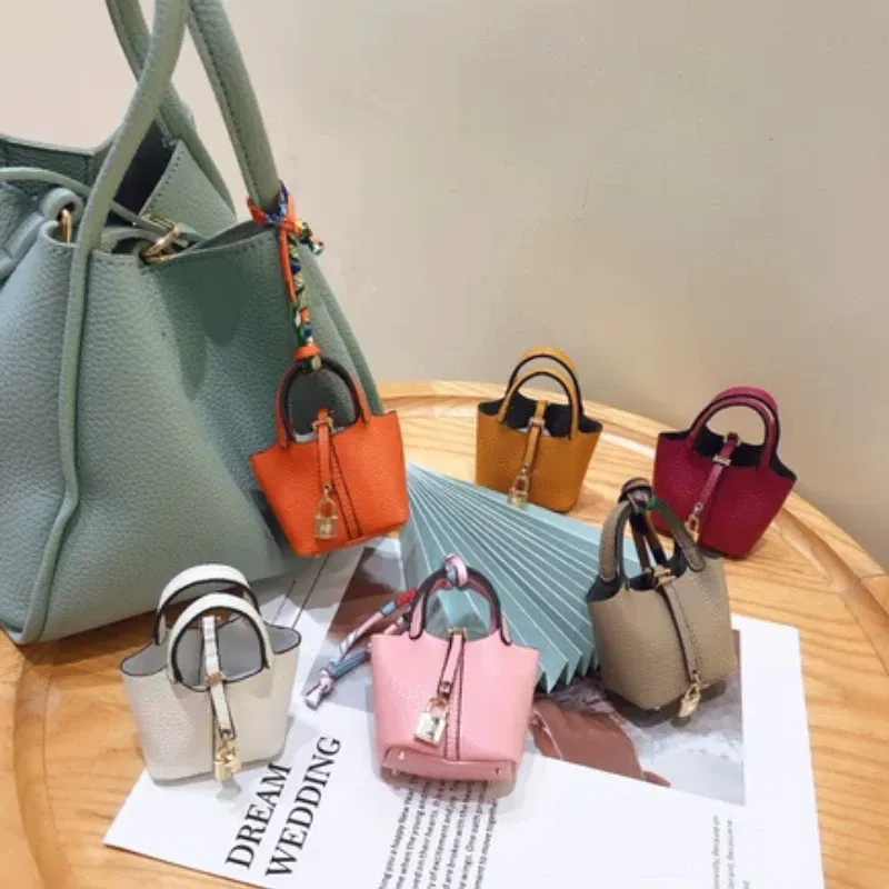 Color: Rose Gold - Mini Bag Pendant Keychain Hanging Accessory Zero Wallet Creative Portable Bracelet Bluetooth Earphone Bag Multifunctional