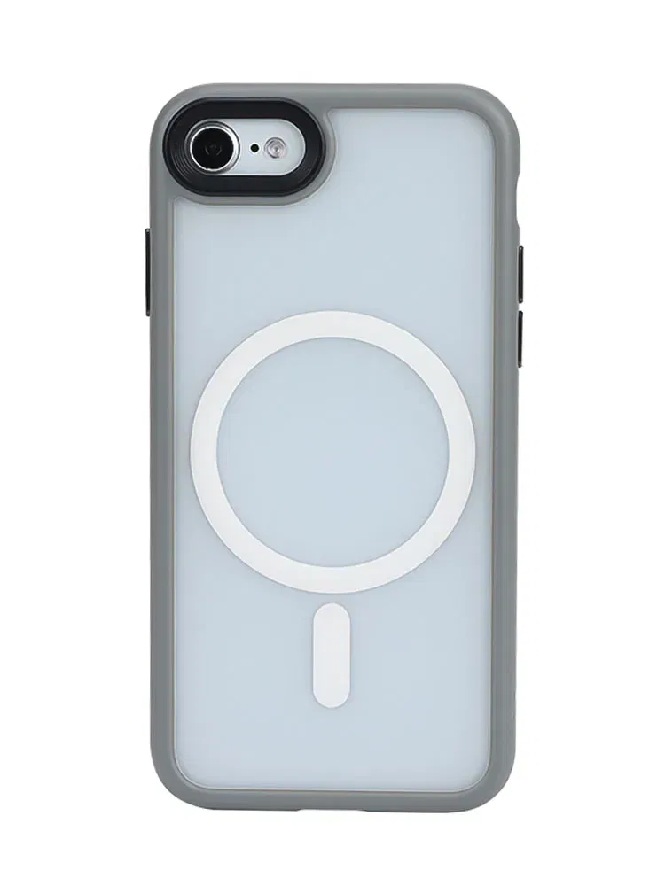 Color: GRAY, Material: EVA - Magnetic Luxury Matte Translucent Armor Shockproof Case For iPhone 7 8 SE2 SE3 7Plus 8Plus For Magsafe Wireless Charge Cover