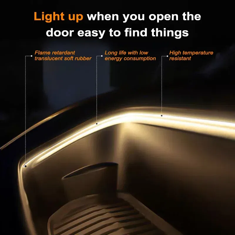 Emitting Color: 6000K Cold White - BLALION ?°??°• Frunk Brighten LED Strip Modified Ambient Light For Tesla Model 3 Y S 5M Waterproof Flexible Atmosphere Lamp 트? ??¬ ?•°?„?–?트