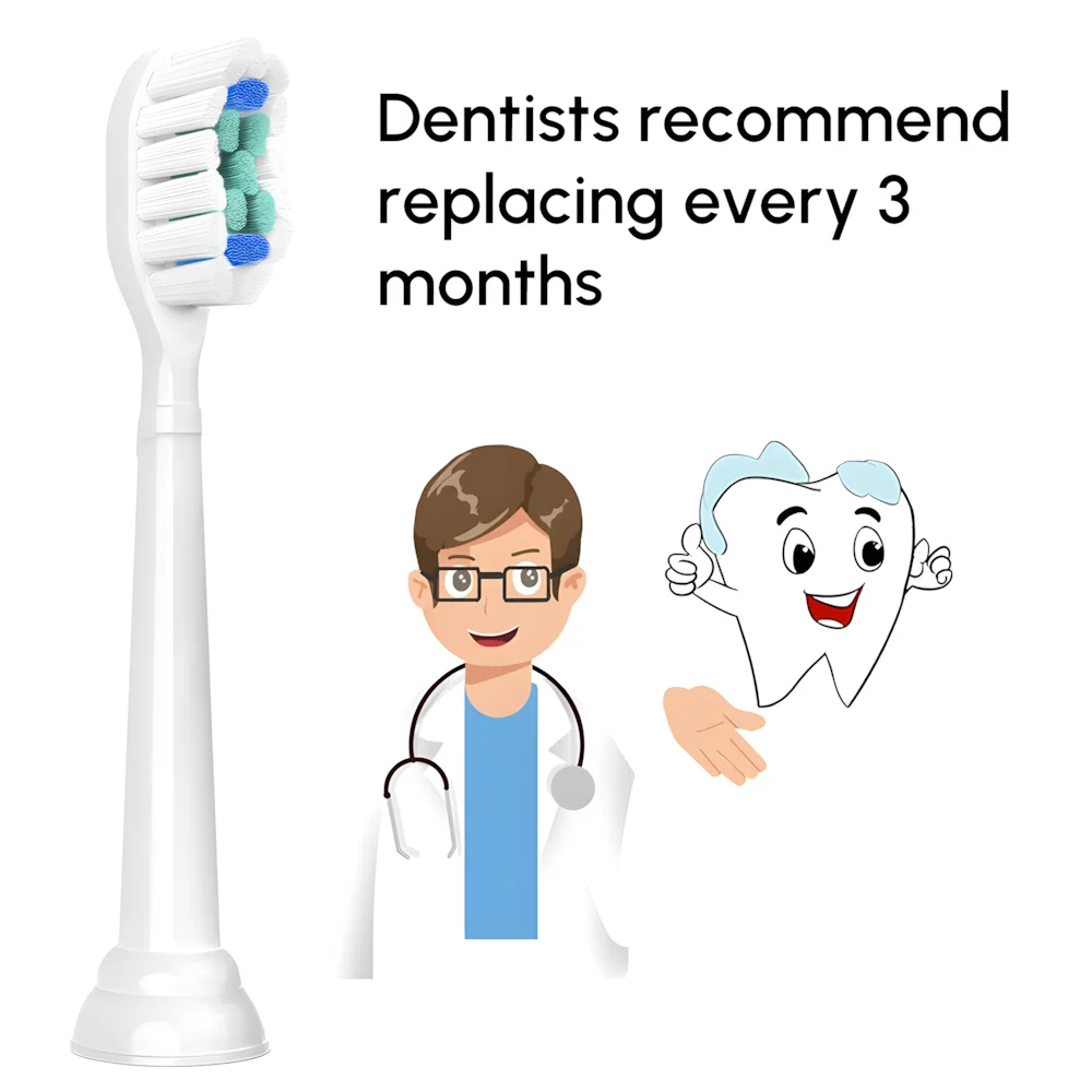 Color: Light Grey - Replacement Toothbrush Heads Compatible with Philips Sonicare Electric Toothbrush Brush Head 1100 2100 4100 5100 5300 6100 7500
