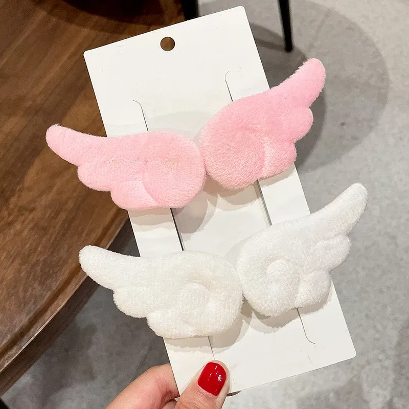 Color: Lavender - Angel Wing Hair Clips for Women Girls Plush Hairpin Kids Cute Cartoon Hair Clip Pins Hairgrip Christmas Hair Accessories