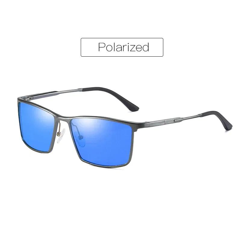 Lenses Color: Red, Frame Color: MULTI - Men's sunglasses myopia with diopter polarized  prescription glasses UC400 retro anti-glare driving goggles square black shades