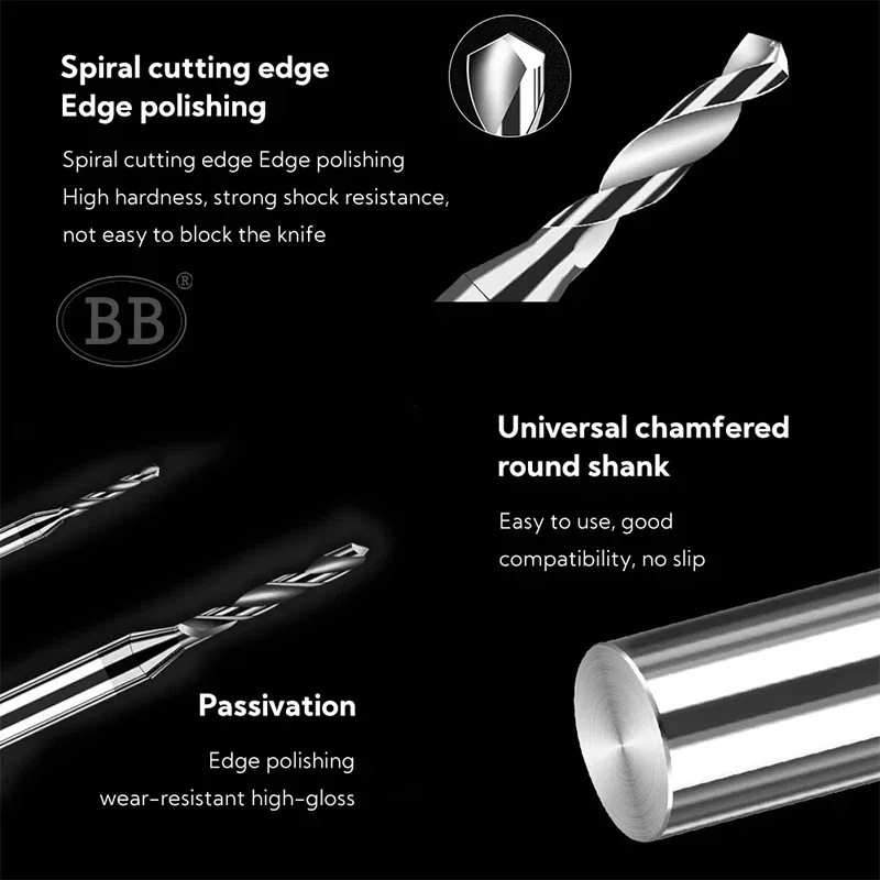 Hole Diameter: 4.5mm - BB 0.3~2.02mm Micro Drill Solid Carbide Bit Mini CNC Hole Making 3D Shank Diameter 4mm D4 Metal Steel Plastic 1PCS